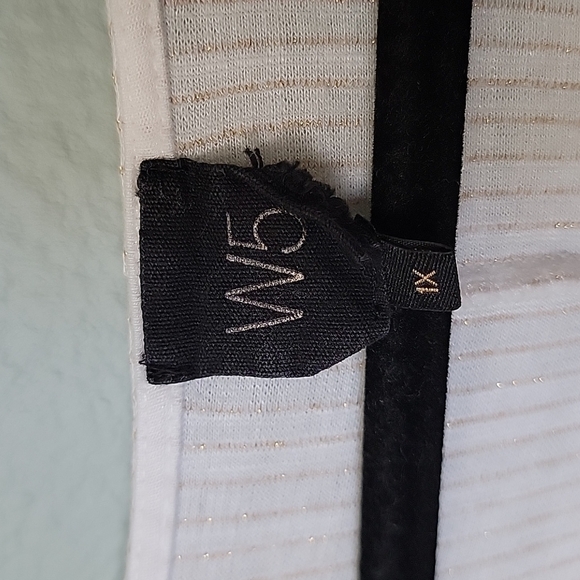 W5 gold striped short sleeve top large - Picture 2 of 7